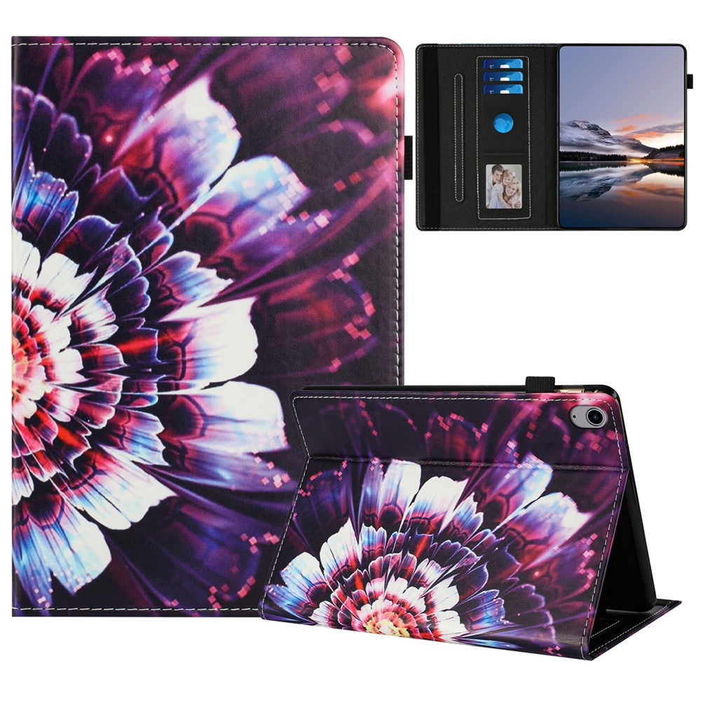 For Lenovo Tab P11 TB-J606F Case Pattern Leather Tablet Cover with Auto Sleep / Wake, Card Holder - Colorful Flowers
