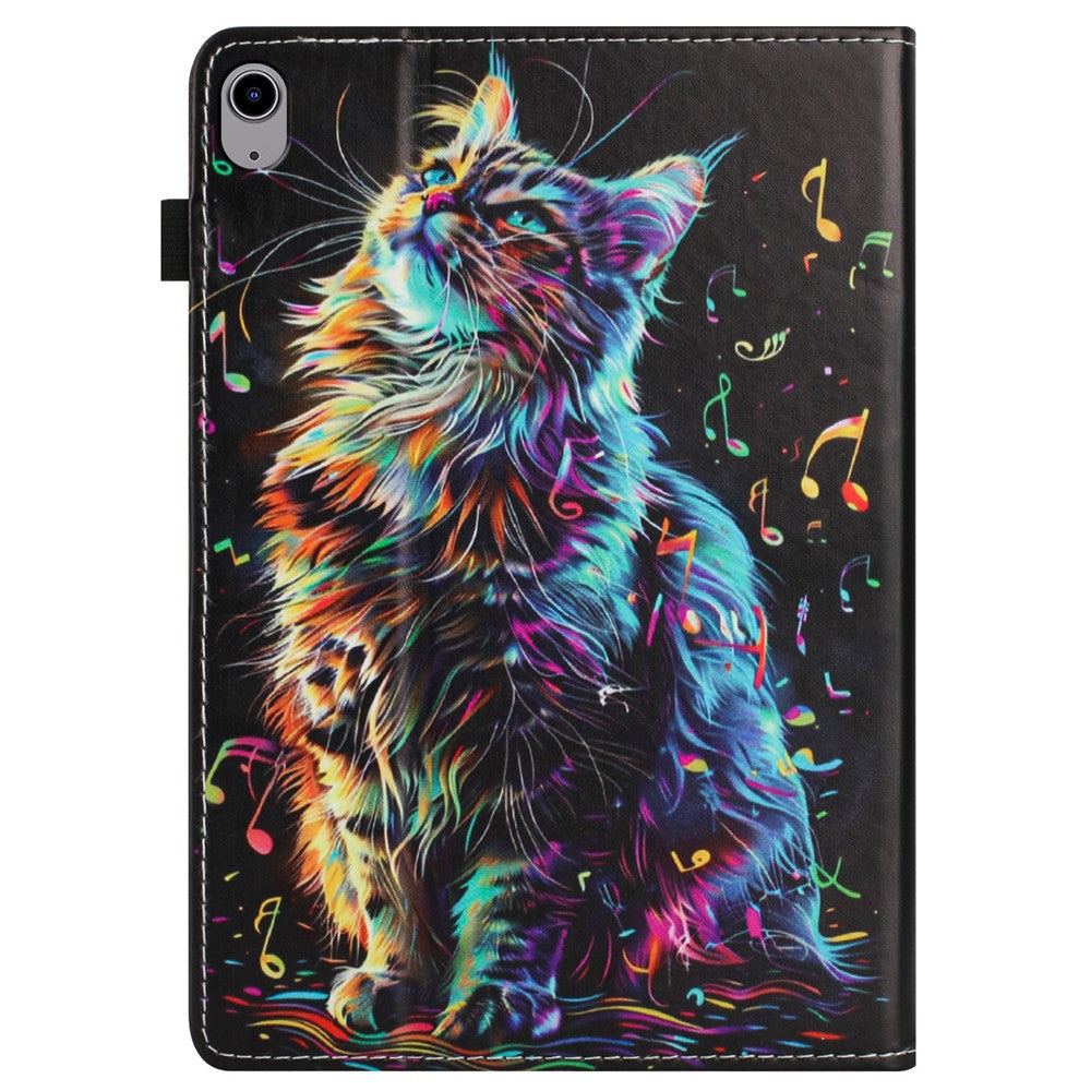 For Lenovo Tab P11 TB-J606F Case Pattern Leather Tablet Cover with Auto Sleep / Wake, Card Holder - Musical Note Cat