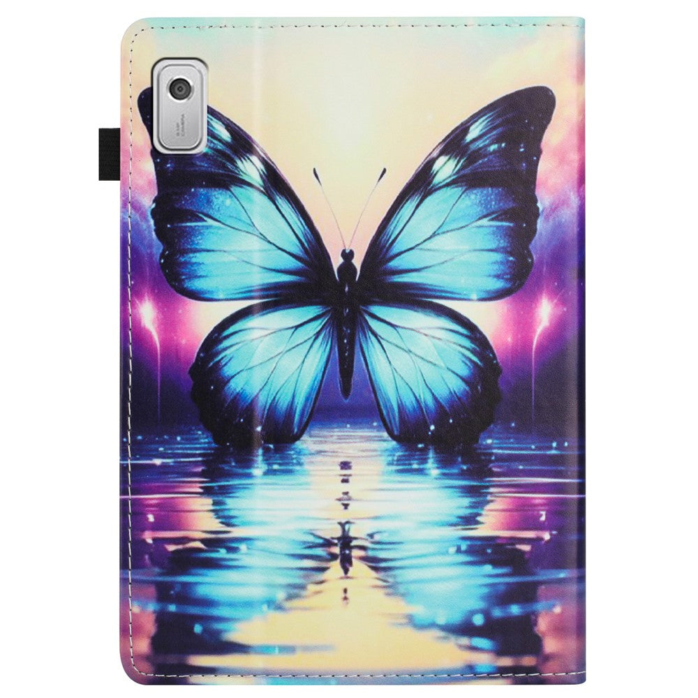 For Lenovo Tab M9 Case Pattern Leather Tablet Cover with Auto Sleep / Wake, Card Holder - Flower Fox