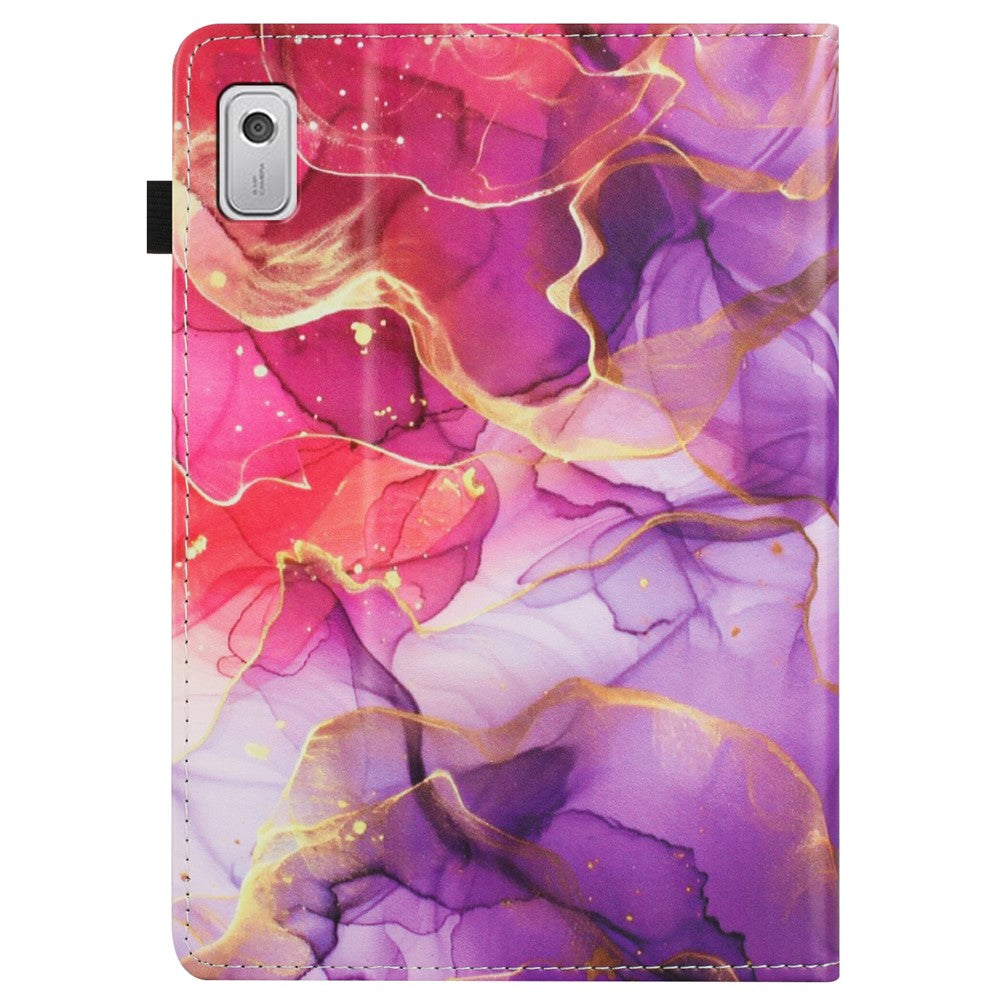 For Lenovo Tab M9 Case Pattern Leather Tablet Cover with Auto Sleep / Wake, Card Holder - Pink Gold Marble