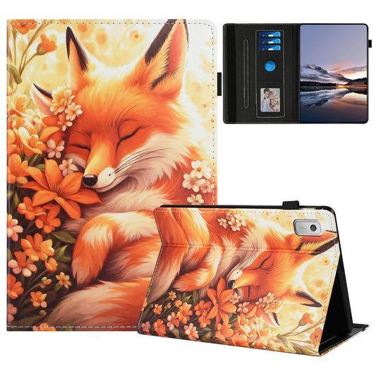 For Lenovo Tab M9 Case Pattern Leather Tablet Cover with Auto Sleep / Wake, Card Holder - Butterfly Reflection