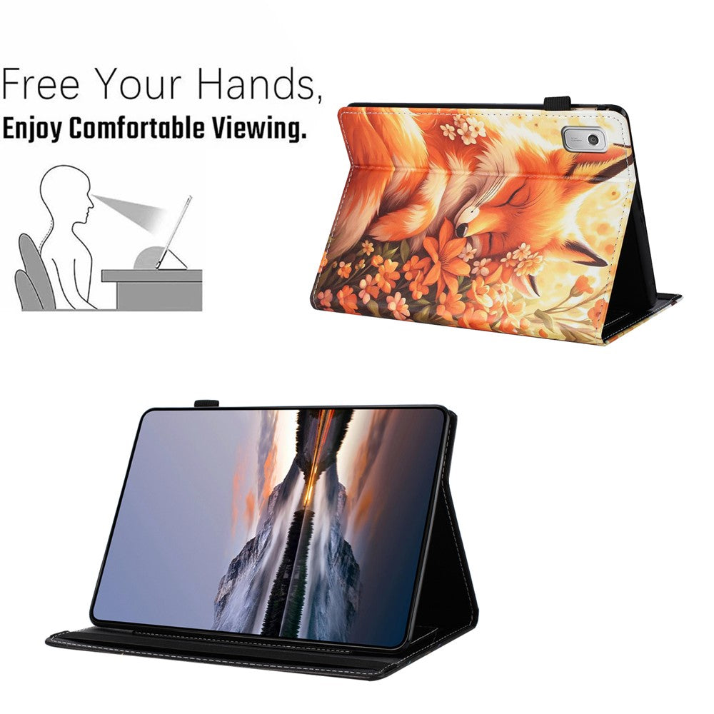 For Lenovo Tab M9 Case Pattern Leather Tablet Cover with Auto Sleep / Wake, Card Holder - Butterfly Reflection