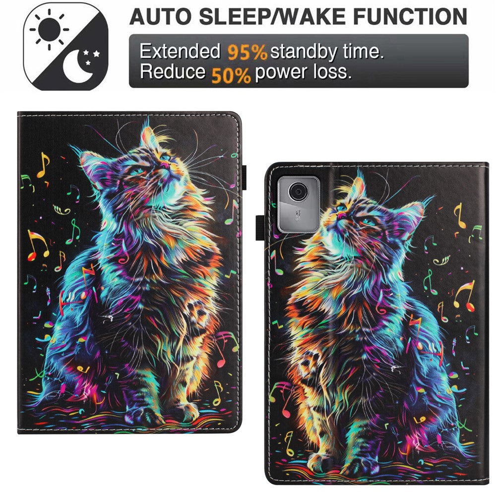 Tablet Case For Lenovo Tab M11 / Xiaoxin Pad 11 2024 Pattern Leather Cover with Auto Sleep / Wake, Card Holder - Flower Fox