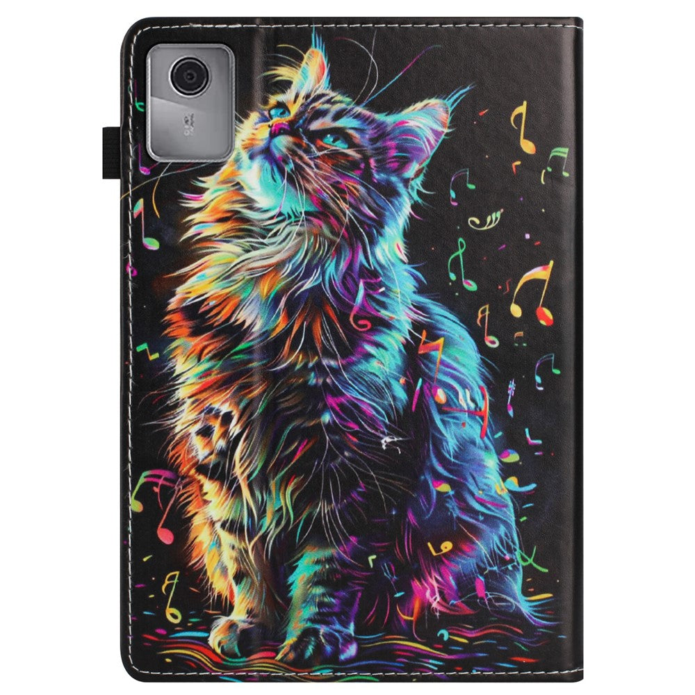 Tablet Case For Lenovo Tab M11 / Xiaoxin Pad 11 2024 Pattern Leather Cover with Auto Sleep / Wake, Card Holder - Flower Fox