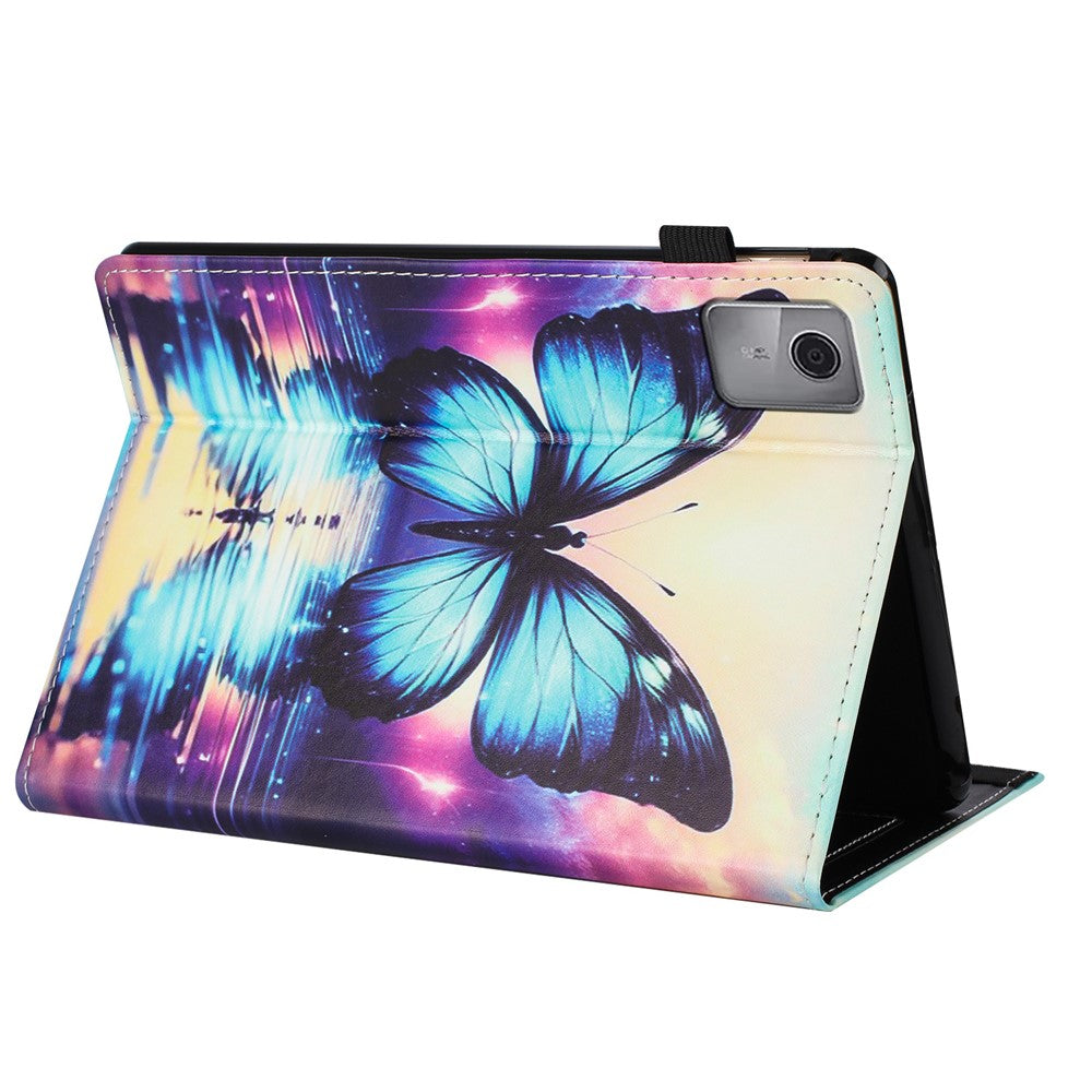 Tablet Case For Lenovo Tab M11 / Xiaoxin Pad 11 2024 Pattern Leather Cover with Auto Sleep / Wake, Card Holder - Butterfly Reflection