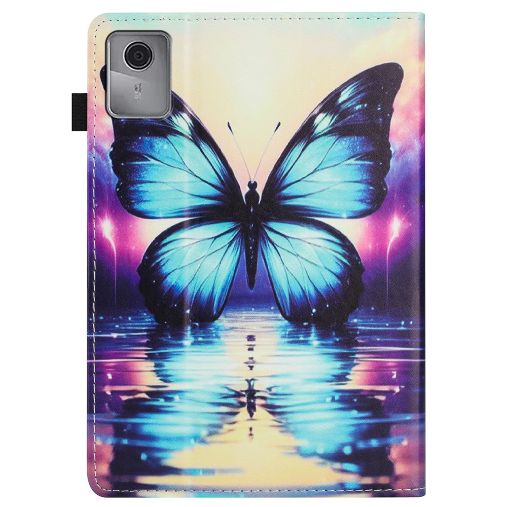 Tablet Case For Lenovo Tab M11 / Xiaoxin Pad 11 2024 Pattern Leather Cover with Auto Sleep / Wake, Card Holder - Butterfly Reflection