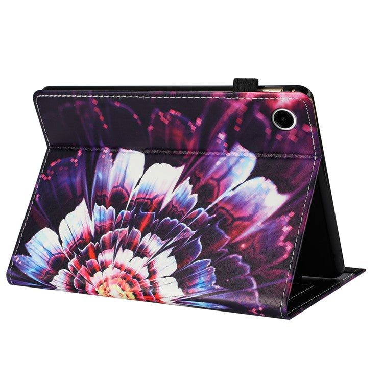 Tablet Case For Huawei Enjoy Tablet 2 / MatePad T 10 / T 10S / Honor Pad 6 Pattern Leather Cover with Card Holder - Colorful Flowers