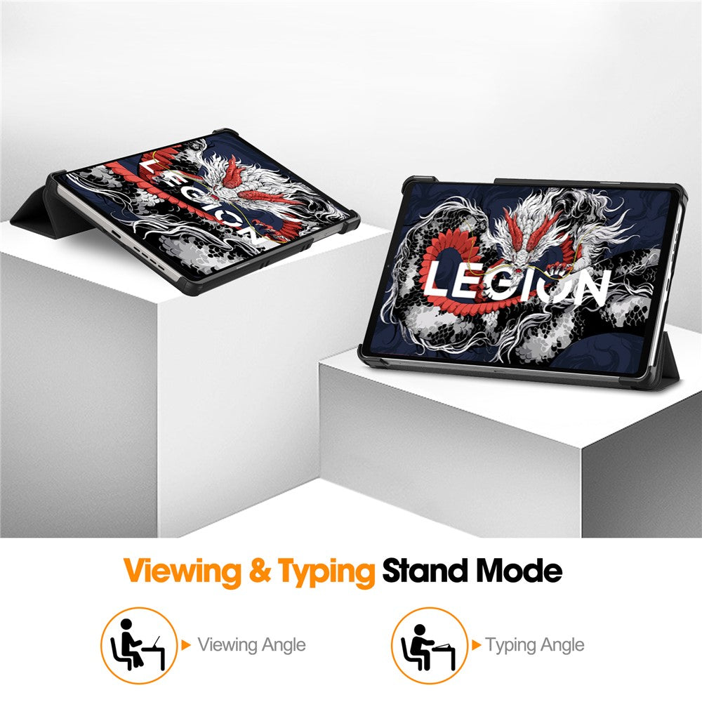 For Lenovo Legion Y700 (2025) Case Anti-Drop Leather Stand Tablet Cover - Black