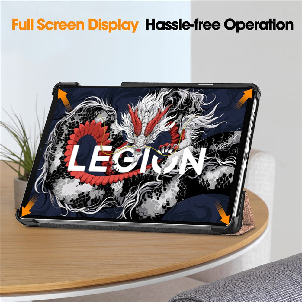 For Lenovo Legion Y700 (2025) Case Anti-Drop Leather Stand Tablet Cover - Rose Gold