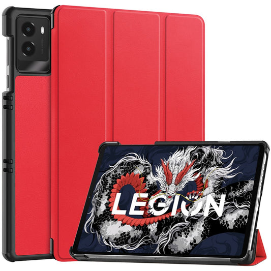 For Lenovo Legion Y700 (2025) Case Anti-Drop Leather Stand Tablet Cover - Red