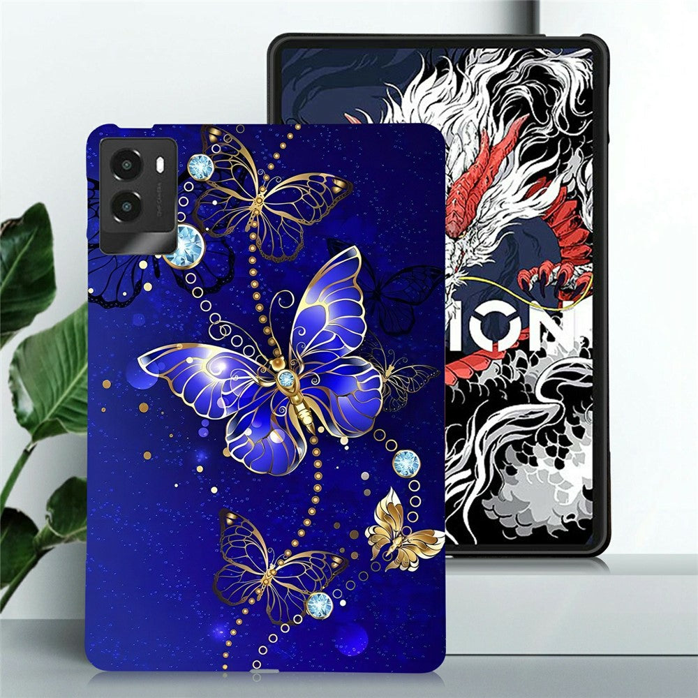 For Lenovo Legion Y700 (2025) TPU Case Pattern Printing Slim Tablet Protective Cover - Blue Butterfly