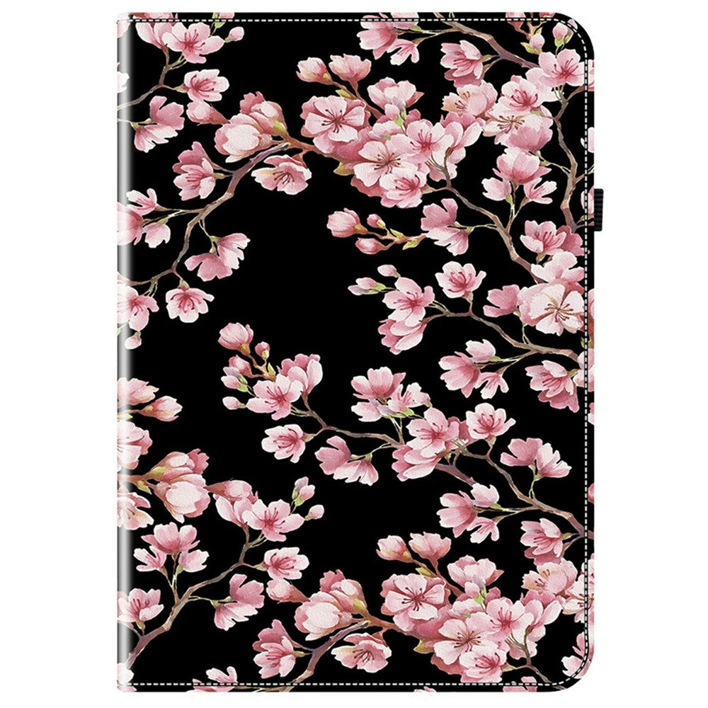 For Lenovo Legion Y700 (2025) Leather Case Pattern Printed Stand Tablet Cover with Card Slots - Plum Blossom