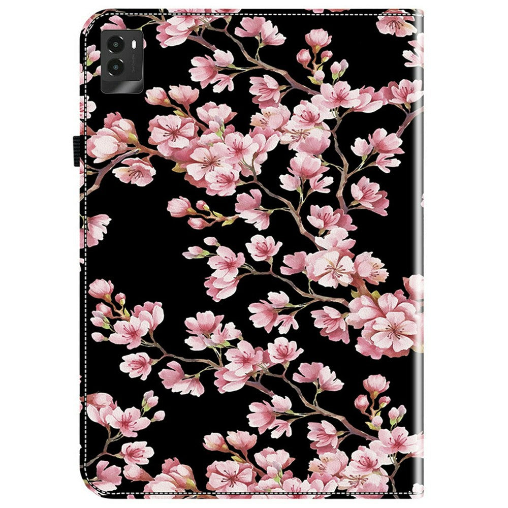 For Lenovo Legion Y700 (2025) Leather Case Pattern Printed Stand Tablet Cover with Card Slots - Plum Blossom