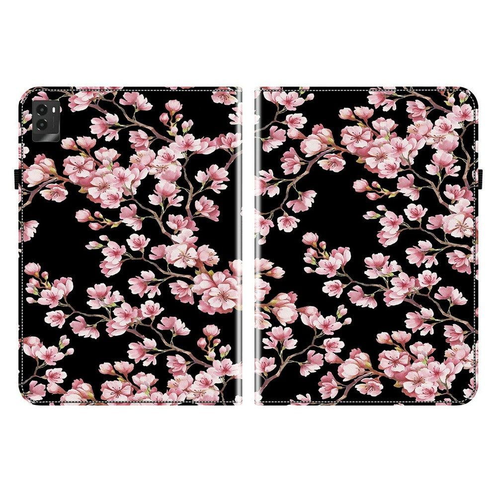 For Lenovo Legion Y700 (2025) Leather Case Pattern Printed Stand Tablet Cover with Card Slots - Plum Blossom