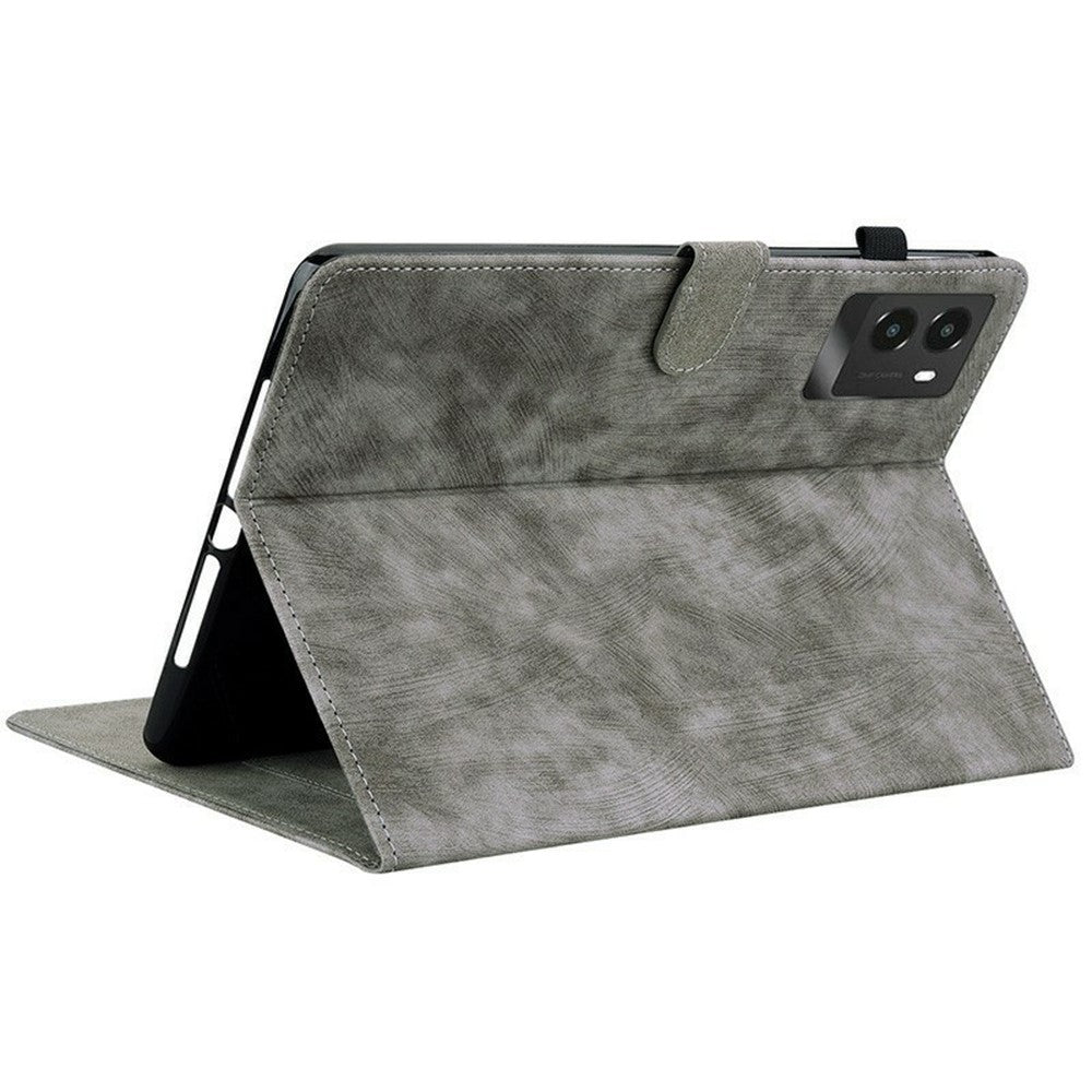 For Lenovo Legion Y700 (2025) Cases Tiger Imprint Anti-Scratch PU Leather Tablet Cover - Grey