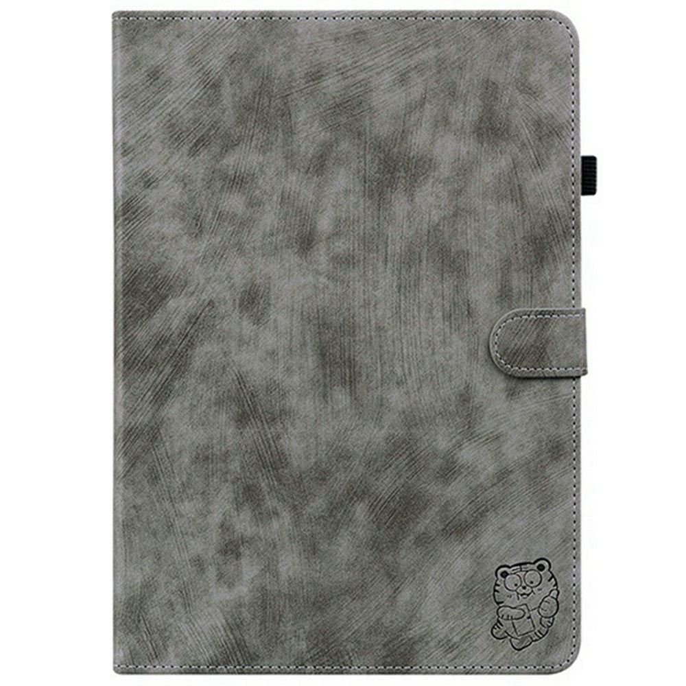 For Lenovo Legion Y700 (2025) Cases Tiger Imprint Anti-Scratch PU Leather Tablet Cover - Grey