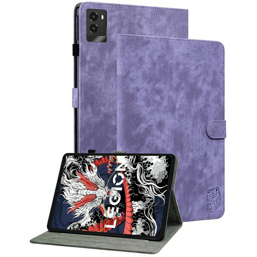 For Lenovo Legion Y700 (2025) Cases Tiger Imprint Anti-Scratch PU Leather Tablet Cover - Purple