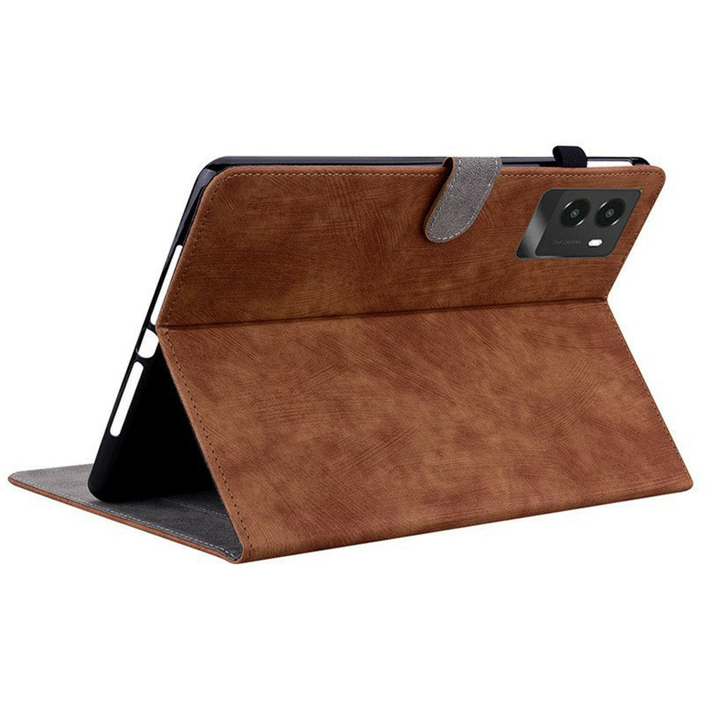 For Lenovo Legion Y700 (2025) Cases Tiger Imprint Anti-Scratch PU Leather Tablet Cover - Brown