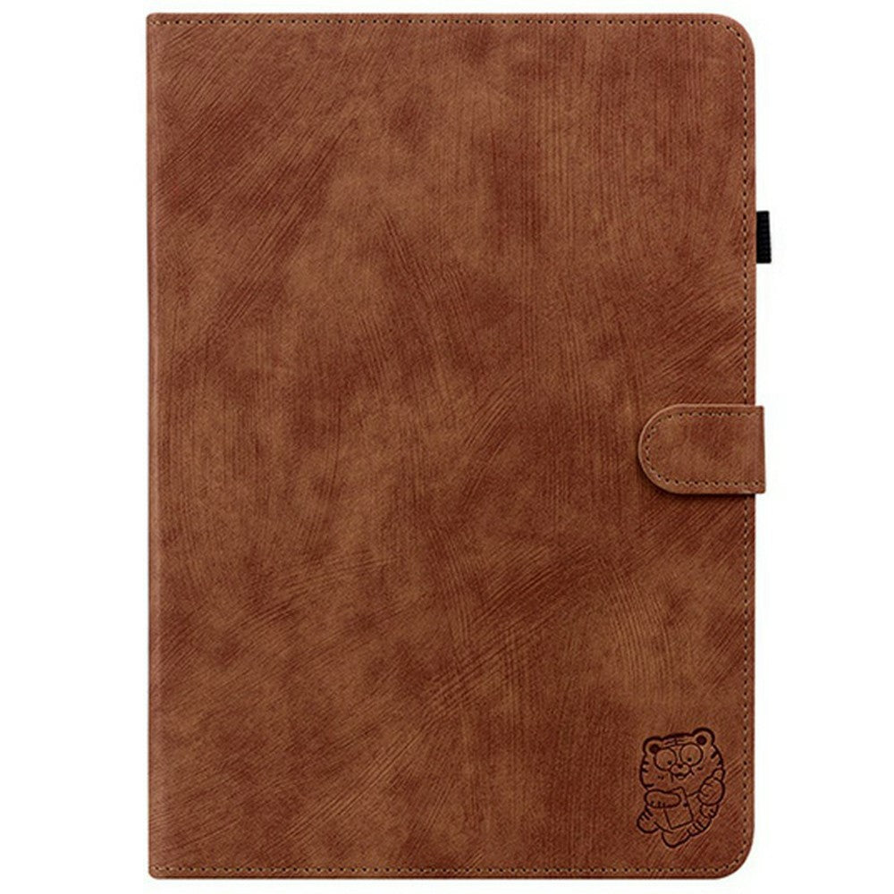 For Lenovo Legion Y700 (2025) Cases Tiger Imprint Anti-Scratch PU Leather Tablet Cover - Brown