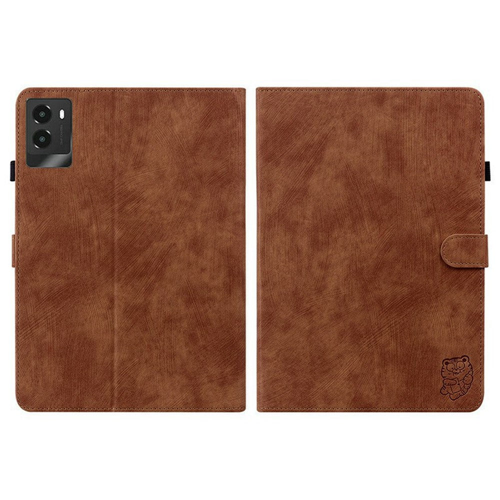 For Lenovo Legion Y700 (2025) Cases Tiger Imprint Anti-Scratch PU Leather Tablet Cover - Brown