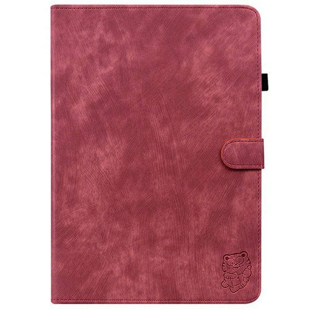 For Lenovo Legion Y700 (2025) Cases Tiger Imprint Anti-Scratch PU Leather Tablet Cover - Red