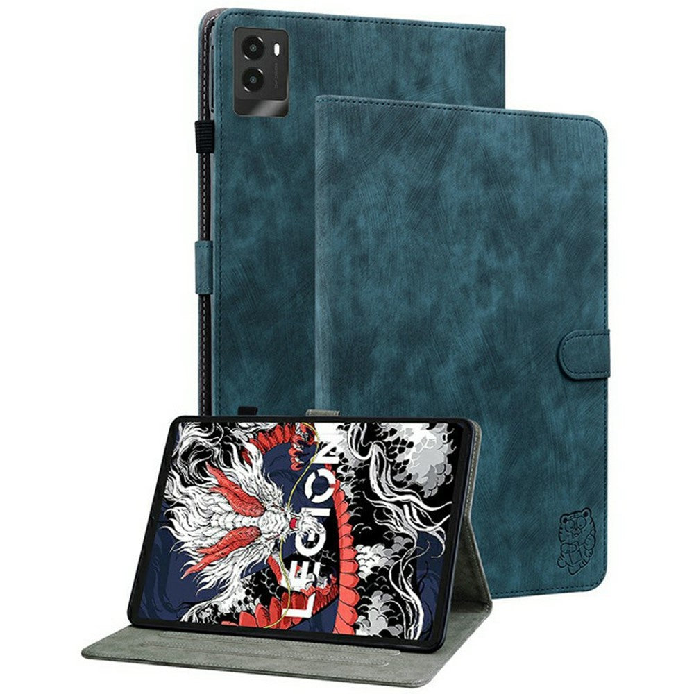 For Lenovo Legion Y700 (2025) Cases Tiger Imprint Anti-Scratch PU Leather Tablet Cover - Blue