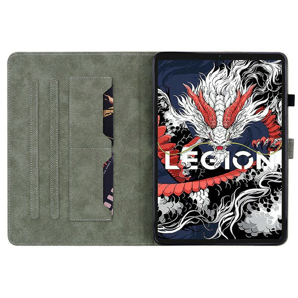 For Lenovo Legion Y700 (2025) Cases Tiger Imprint Anti-Scratch PU Leather Tablet Cover - Blue