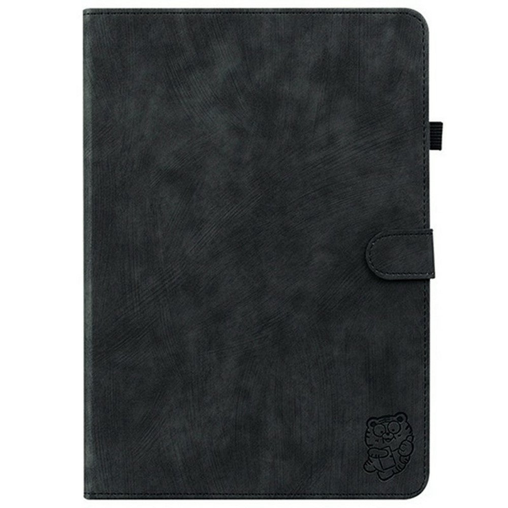 For Lenovo Legion Y700 (2025) Cases Tiger Imprint Anti-Scratch PU Leather Tablet Cover - Black