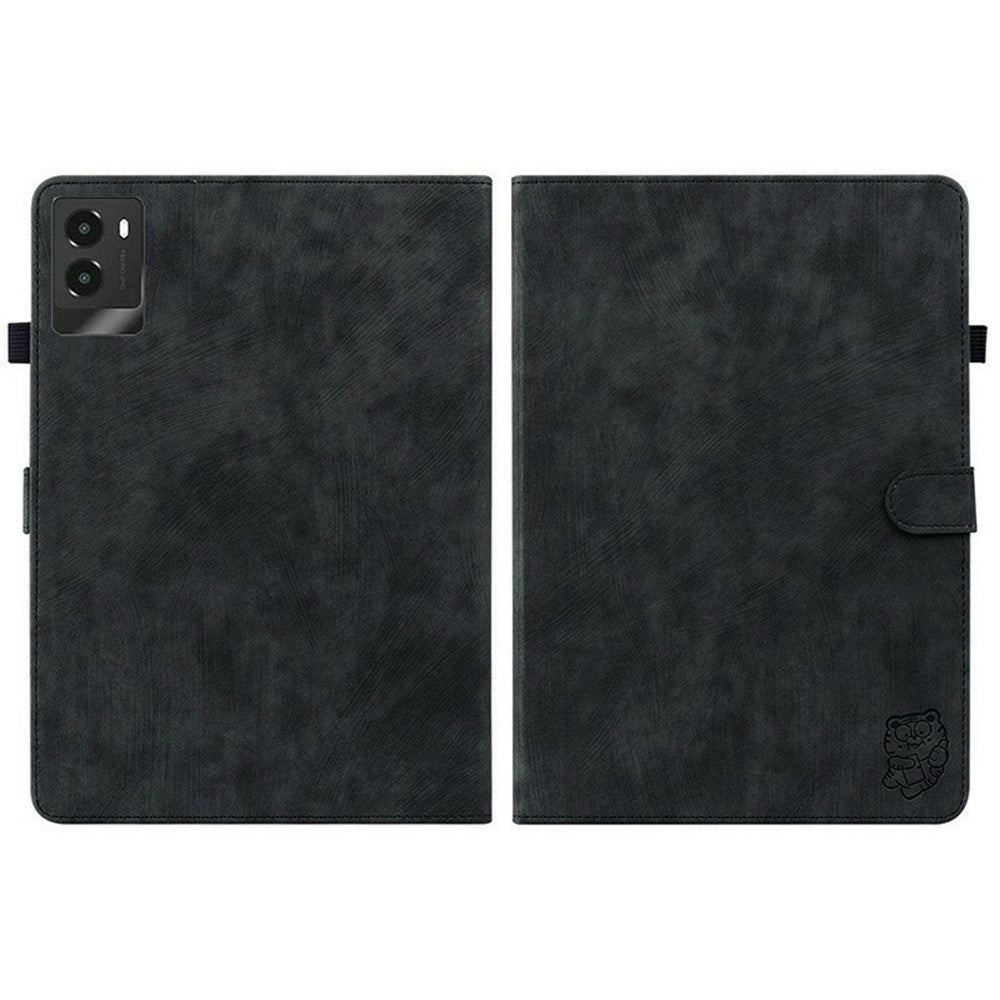 For Lenovo Legion Y700 (2025) Cases Tiger Imprint Anti-Scratch PU Leather Tablet Cover - Black