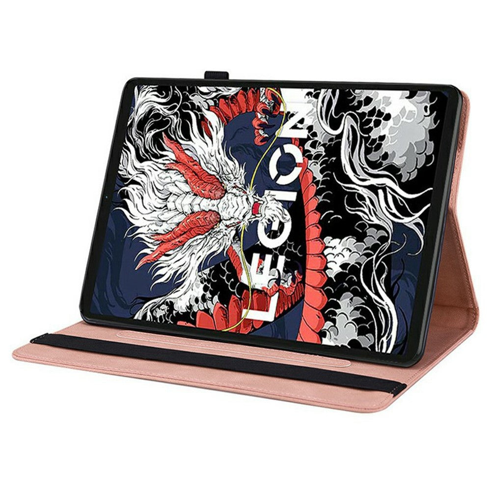 For Lenovo Legion Y700 (2025) Case Butterfly Flower Imprint PU Leather Tablet Cover with Card Slots - Pink