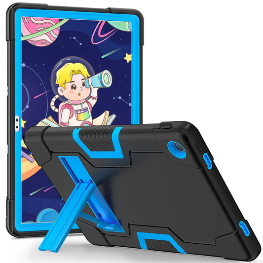 For Lenovo Tab M10 Plus (3rd Gen) / Xiaoxin Pad 2022 10.6 inch 125FU / 128FU Protective Case Robot Pattern Silicone+PC Tablet Anti-Scratch Cover Shockproof Portable Kickstand Case - Black / Blue