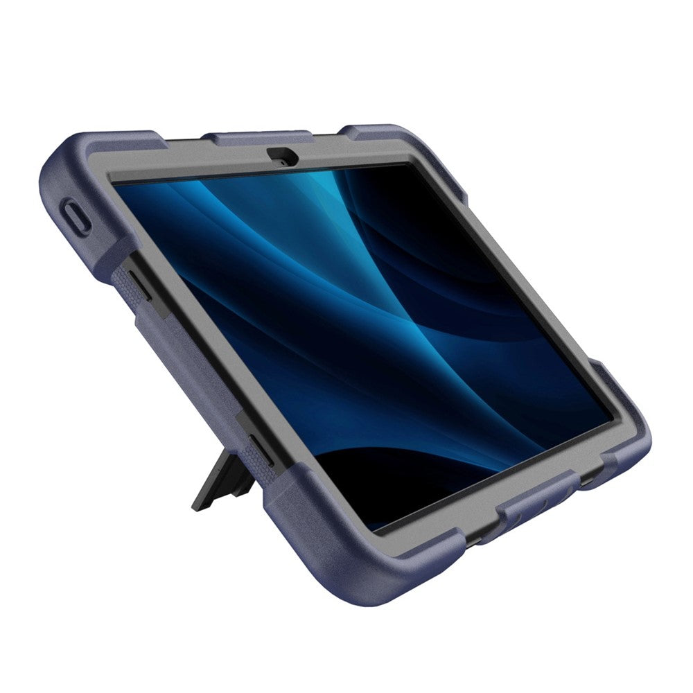 Tablet Case For Lenovo Tab M11 TB330FU 331FC / K11 / Xiaoxin Pad 11 2024 PC + Silicone Shockproof Protective Cover with Kickstand - Navy Blue + Black