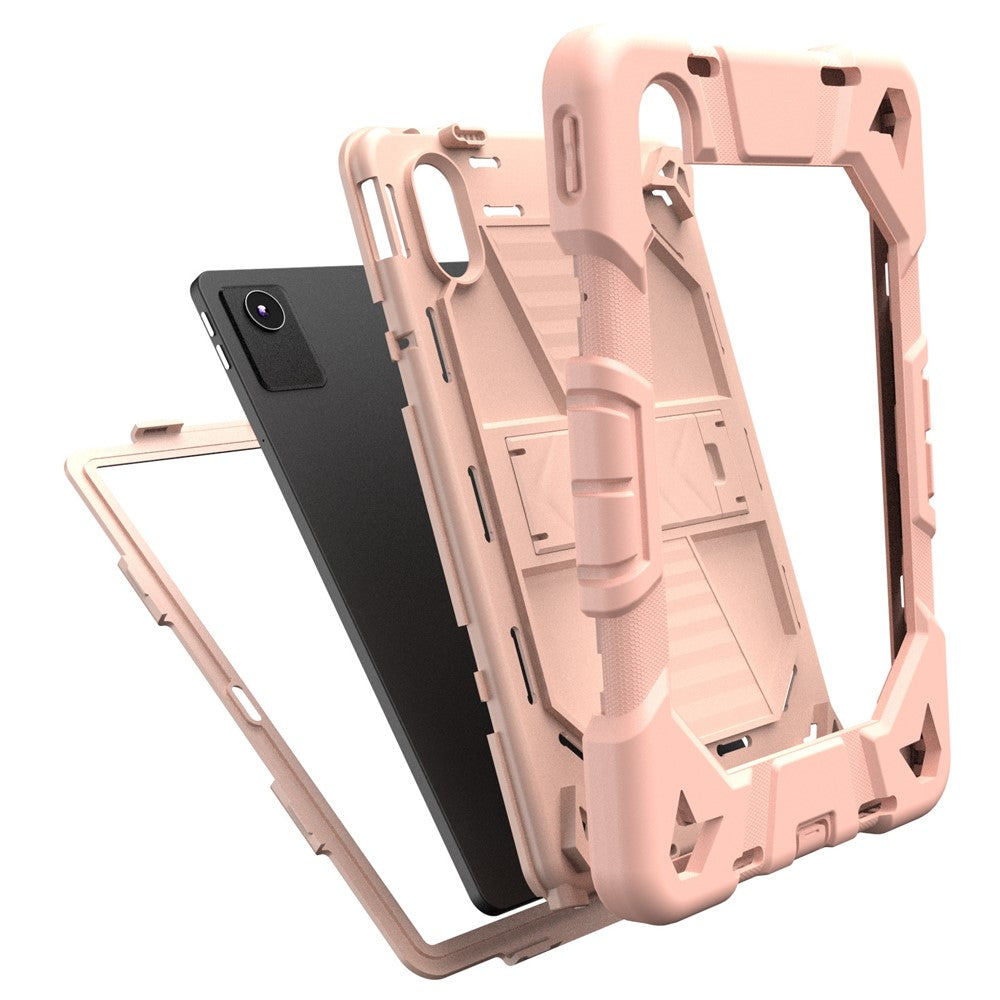 Tablet Case For Lenovo Tab M11 TB330FU 331FC / K11 / Xiaoxin Pad 11 2024 PC + Silicone Shockproof Protective Cover with Kickstand - Pink + Pink