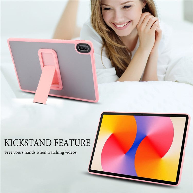 For Huawei MatePad SE 11 Case with Kickstand TPU + PC Skin-Touch Tablet Cover - Pink
