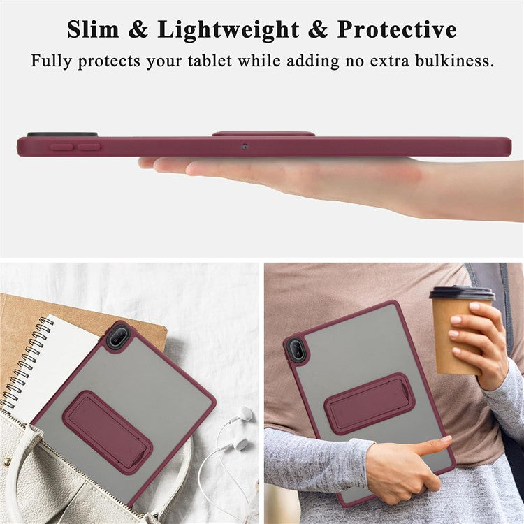 For Huawei MatePad SE 11 Case with Kickstand TPU + PC Skin-touch Tablet Cover - Wine Red