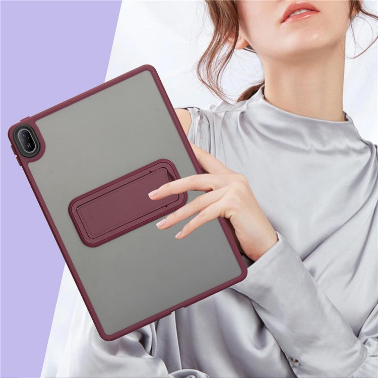 For Huawei MatePad SE 11 Case with Kickstand TPU + PC Skin-touch Tablet Cover - Wine Red