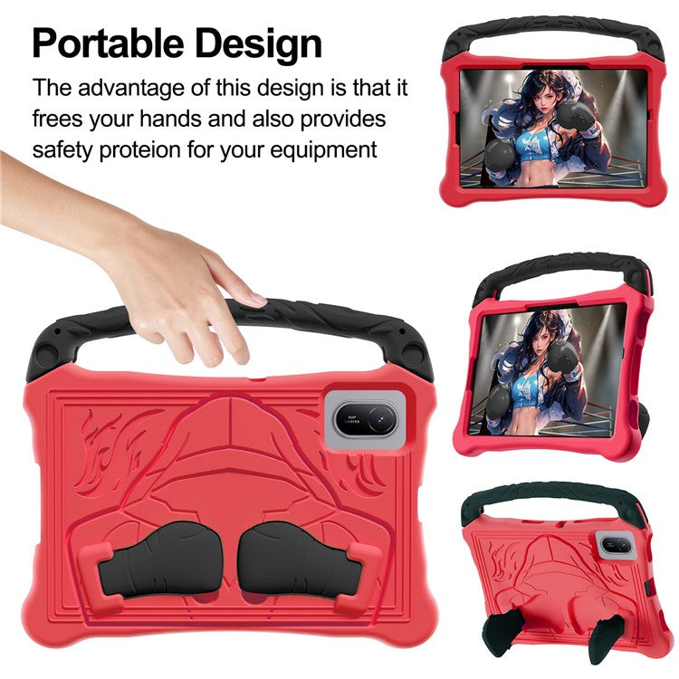 For Huawei MatePad SE 11 Case Boxing Style EVA Tablet Cover with Handle Kickstand - Red  /  Black