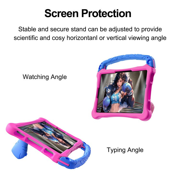 For Huawei MatePad SE 11 Case Boxing Style EVA Tablet Cover with Handle Kickstand - Rose  /  Blue
