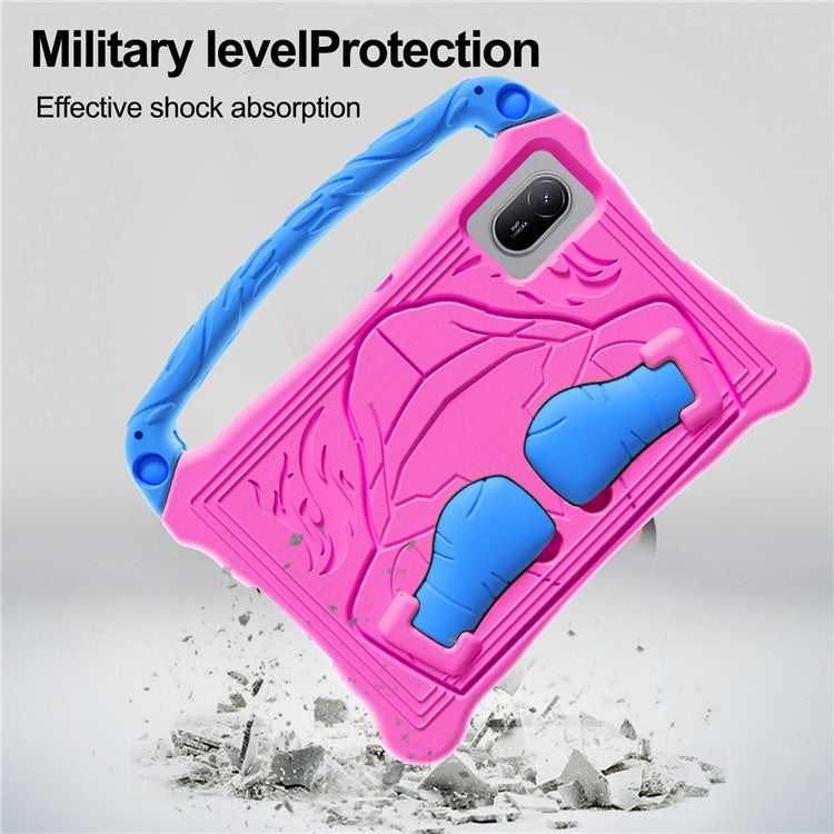 For Huawei MatePad SE 11 Case Boxing Style EVA Tablet Cover with Handle Kickstand - Rose  /  Blue