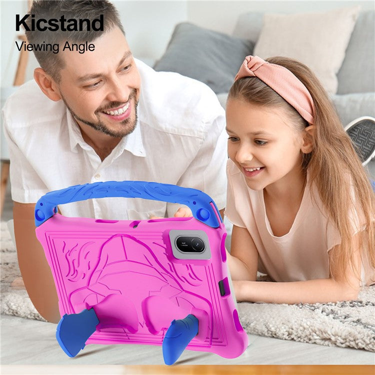 For Huawei MatePad SE 11 Case Boxing Style EVA Tablet Cover with Handle Kickstand - Rose  /  Blue