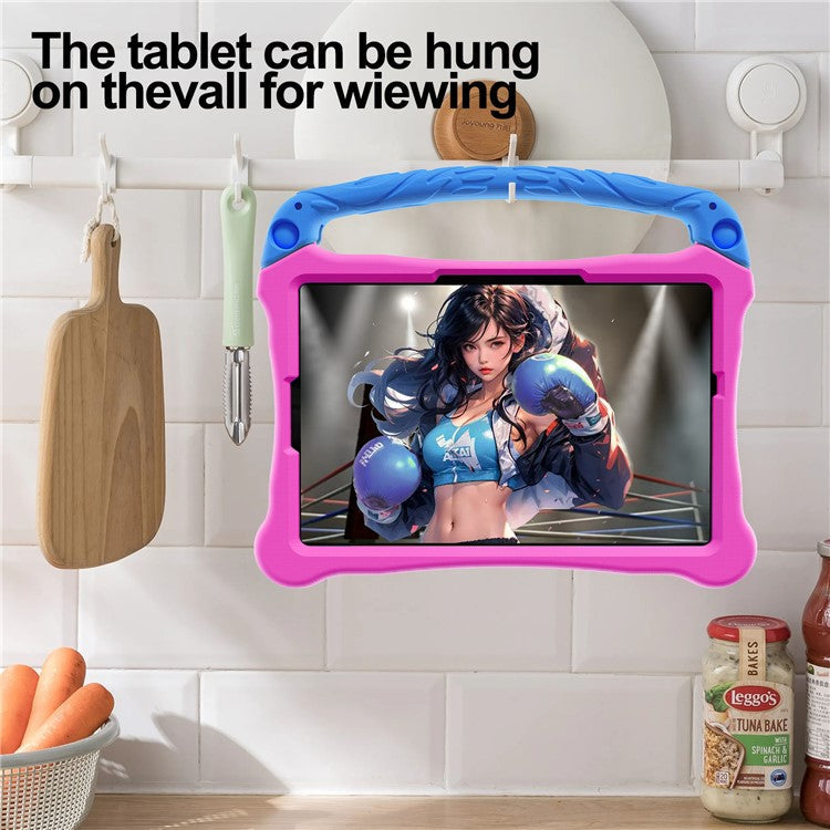 For Huawei MatePad SE 11 Case Boxing Style EVA Tablet Cover with Handle Kickstand - Rose  /  Blue