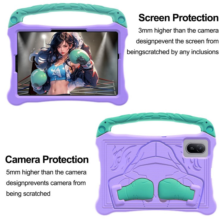 For Huawei MatePad SE 11 Case Boxing Style EVA Tablet Cover with Handle Kickstand - Purple  /  Mint Green