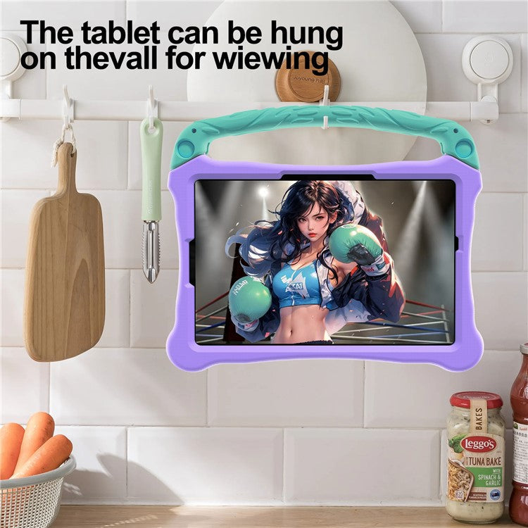 For Huawei MatePad SE 11 Case Boxing Style EVA Tablet Cover with Handle Kickstand - Purple  /  Mint Green