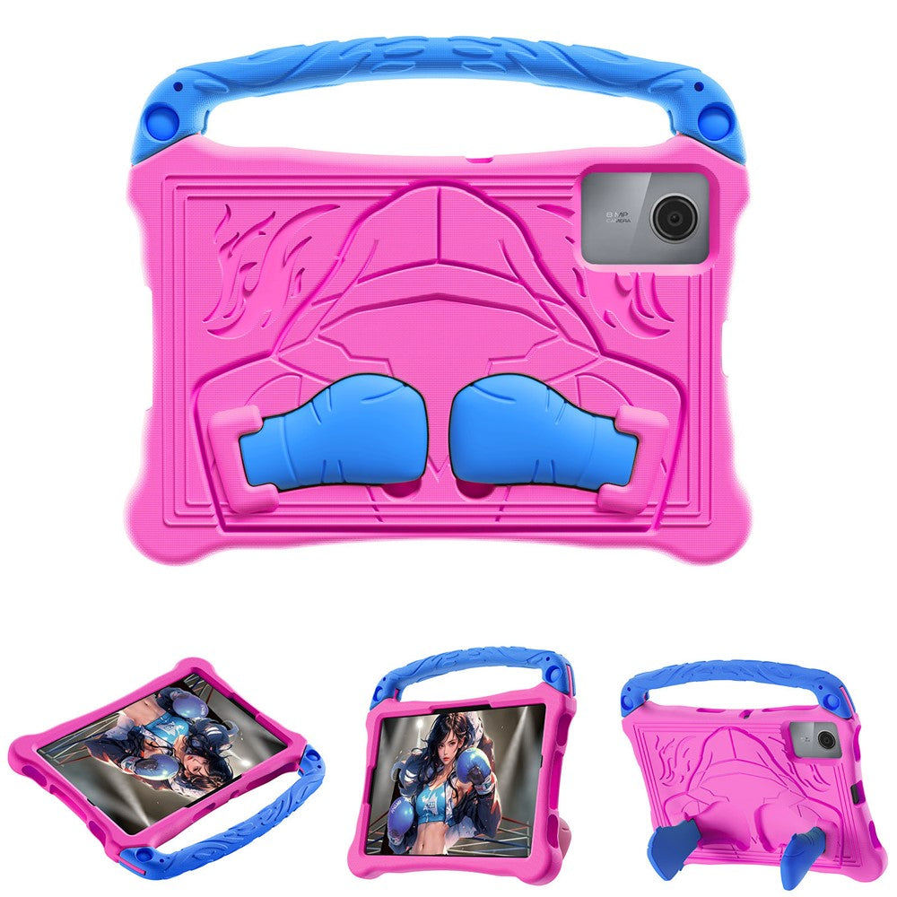 For Lenovo Tab M11  /  Xiaoxin Pad 11 2024 Case Boxing Style EVA Tablet Cover with Handle Kickstand - Rose  /  Blue