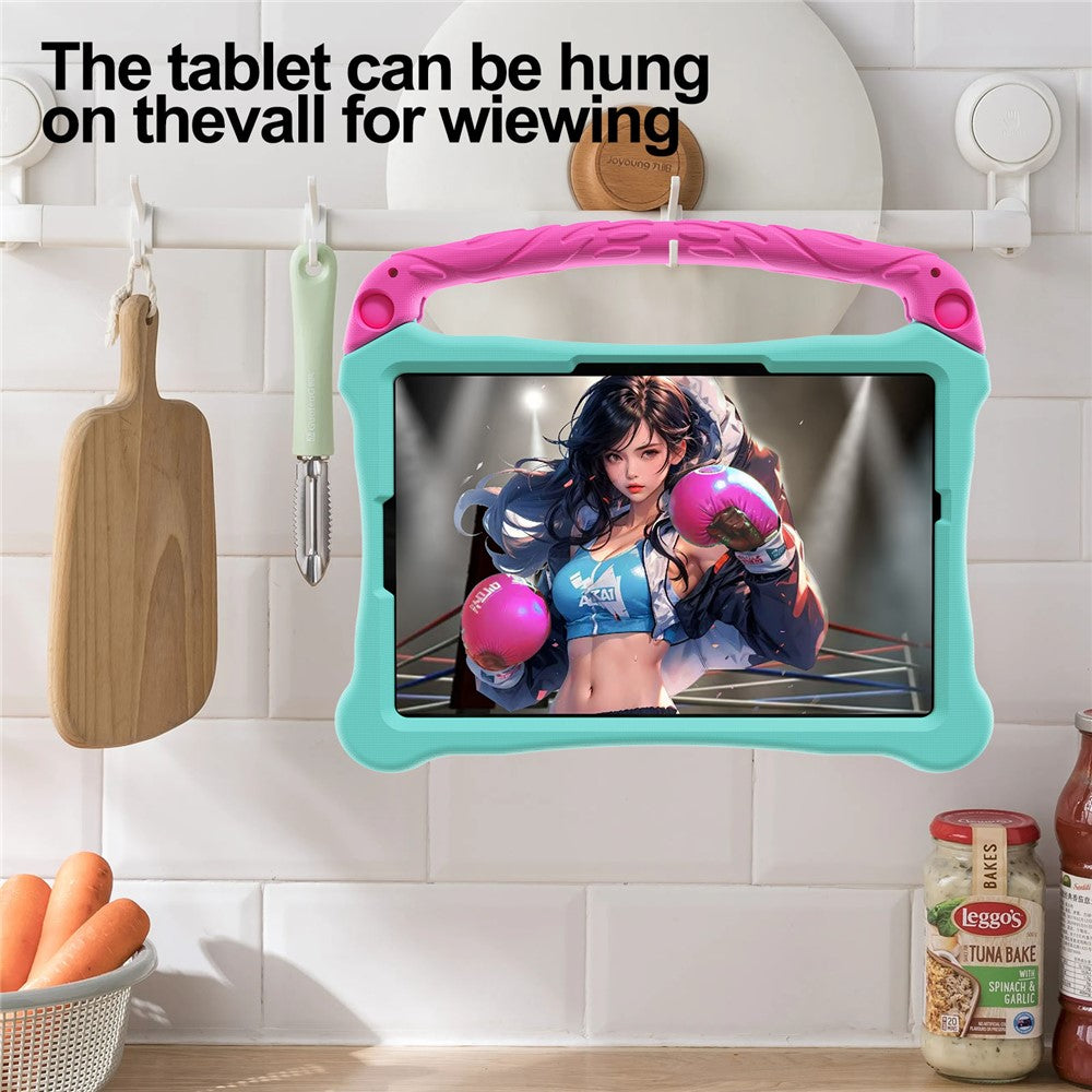 For Lenovo Tab M11  /  Xiaoxin Pad 11 2024 Case Boxing Style EVA Tablet Cover with Handle Kickstand - Mint Green  /  Rose