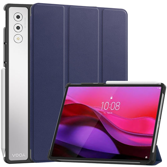 For Lenovo Yoga Tab Plus Case Anti-Drop Leather Stand Tablet Cover - Dark Blue