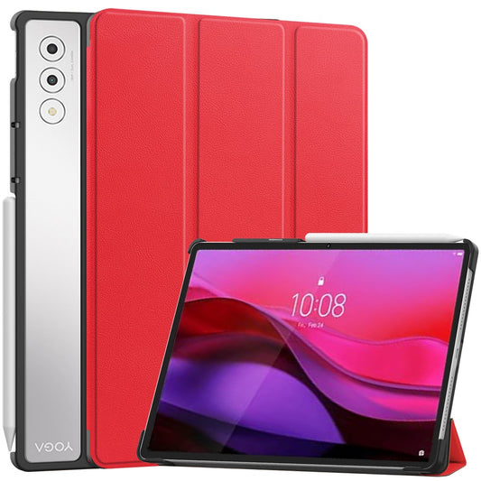 For Lenovo Yoga Tab Plus Case Anti-Drop Leather Stand Tablet Cover - Red