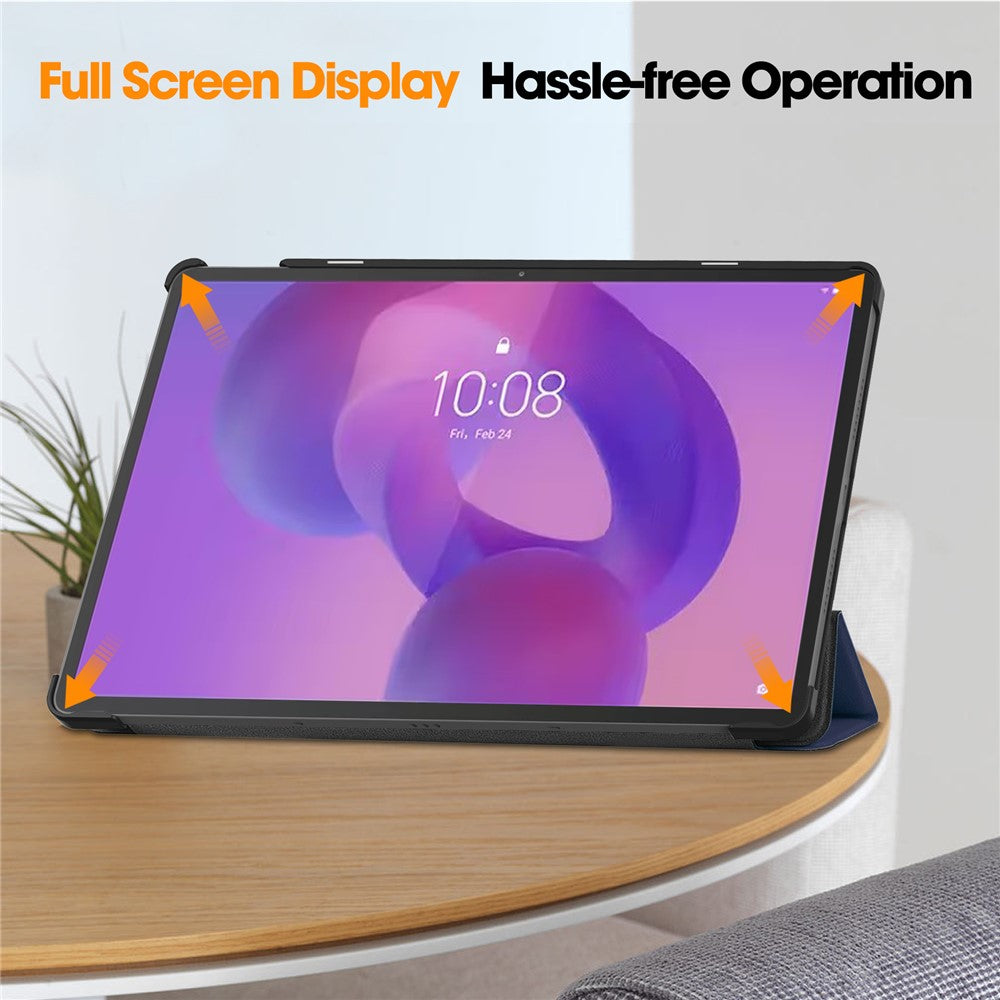 For Lenovo Idea Tab Pro Case Anti-Drop Leather Stand Tablet Cover - Dark Blue