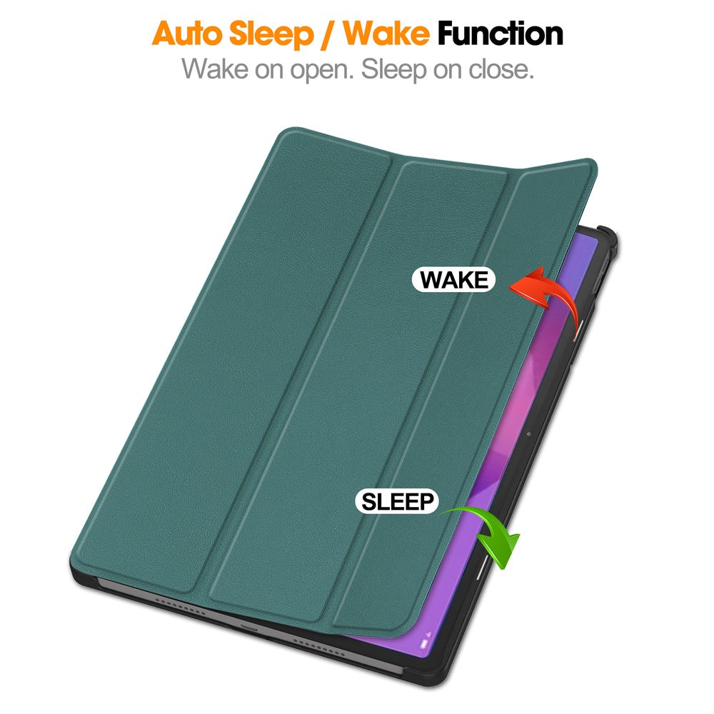 For Lenovo Idea Tab Pro Case Anti-Drop Leather Stand Tablet Cover - Blackish Green