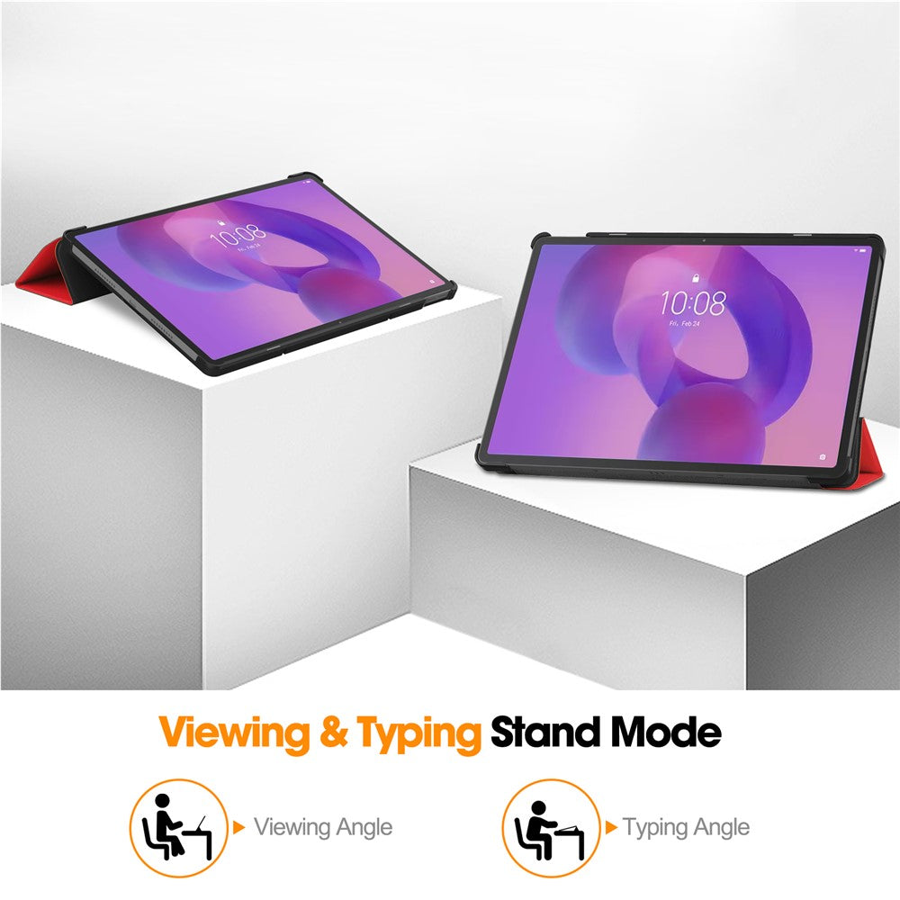 For Lenovo Idea Tab Pro Case Anti-Drop Leather Stand Tablet Cover - Red